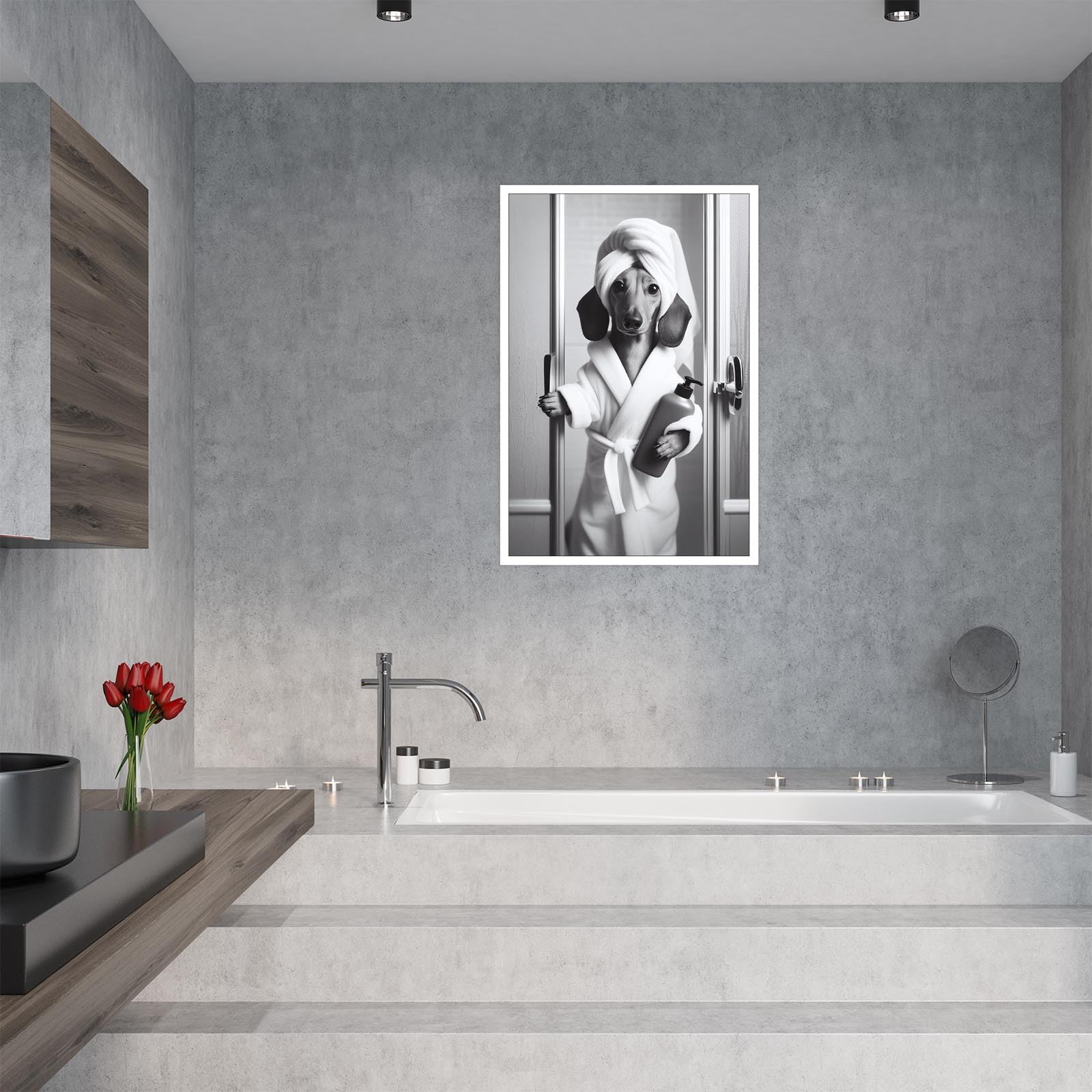 Foto 3 | Lienzo Decorativo Para Pared, Divertido Diseño De Perro Salchicha, 40 X 60 Cm - Venta Internacional.