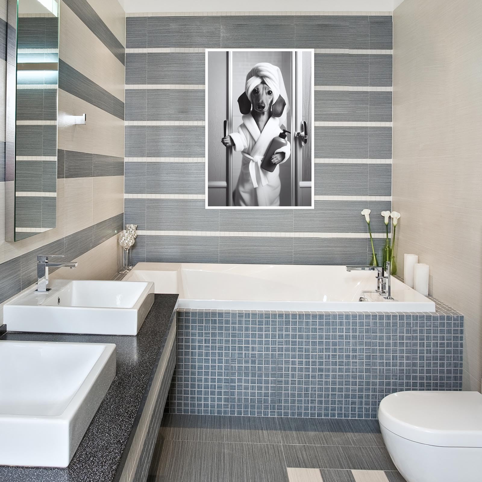 Foto 4 | Lienzo Decorativo Para Pared, Divertido Diseño De Perro Salchicha, 40 X 60 Cm - Venta Internacional.