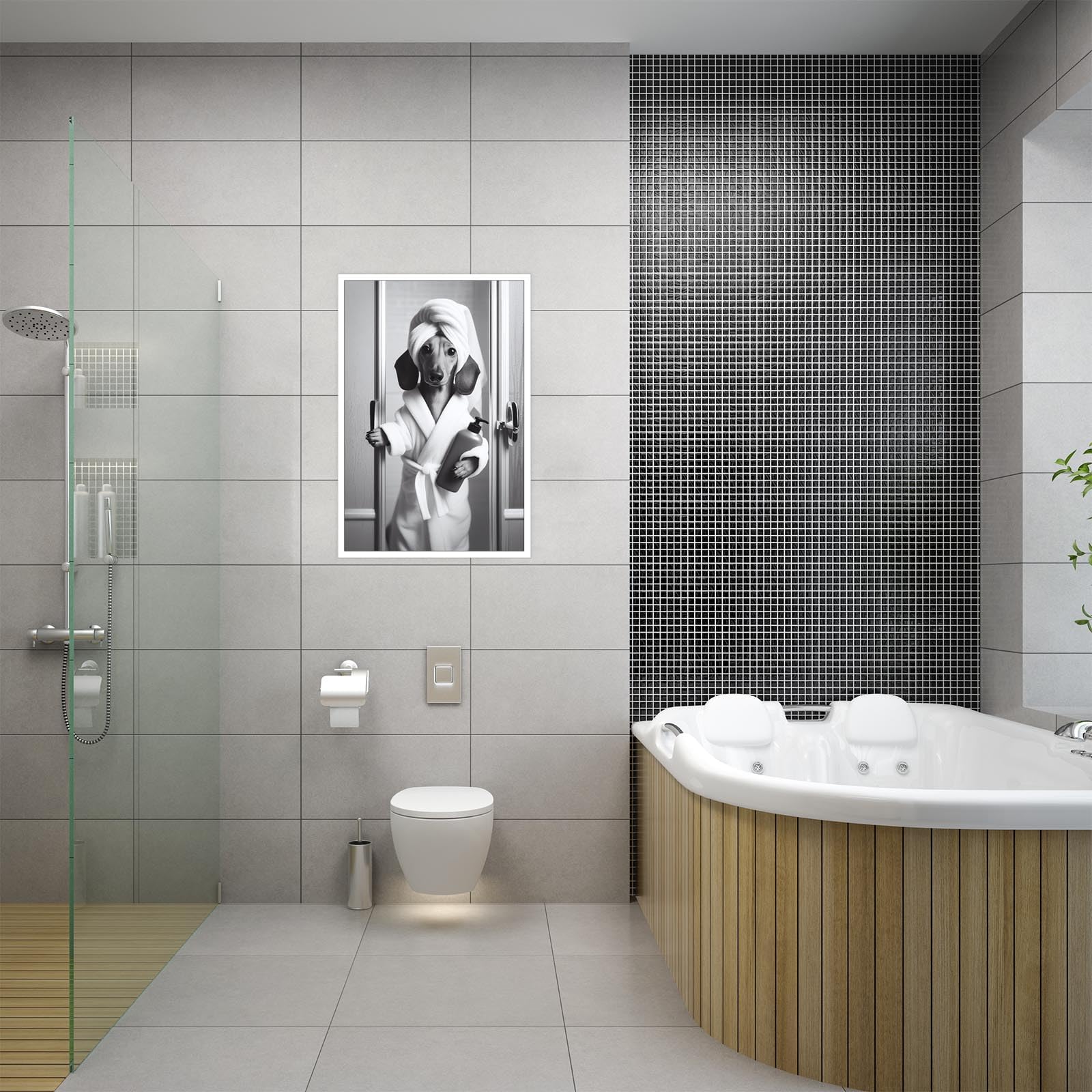 Foto 5 | Lienzo Decorativo Para Pared, Divertido Diseño De Perro Salchicha, 40 X 60 Cm - Venta Internacional.