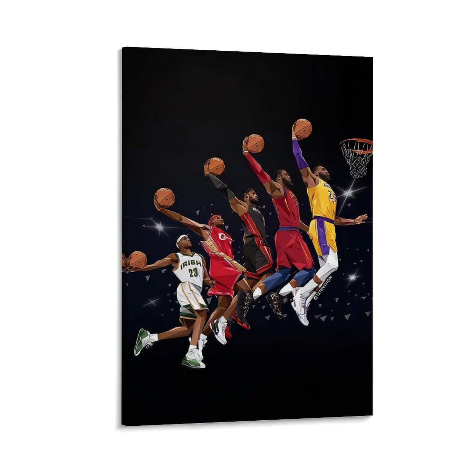 Marco De Póster En Lienzo Para Pared Con Diseño De Baloncesto, 40 X 60 Cm - Venta Internacional.