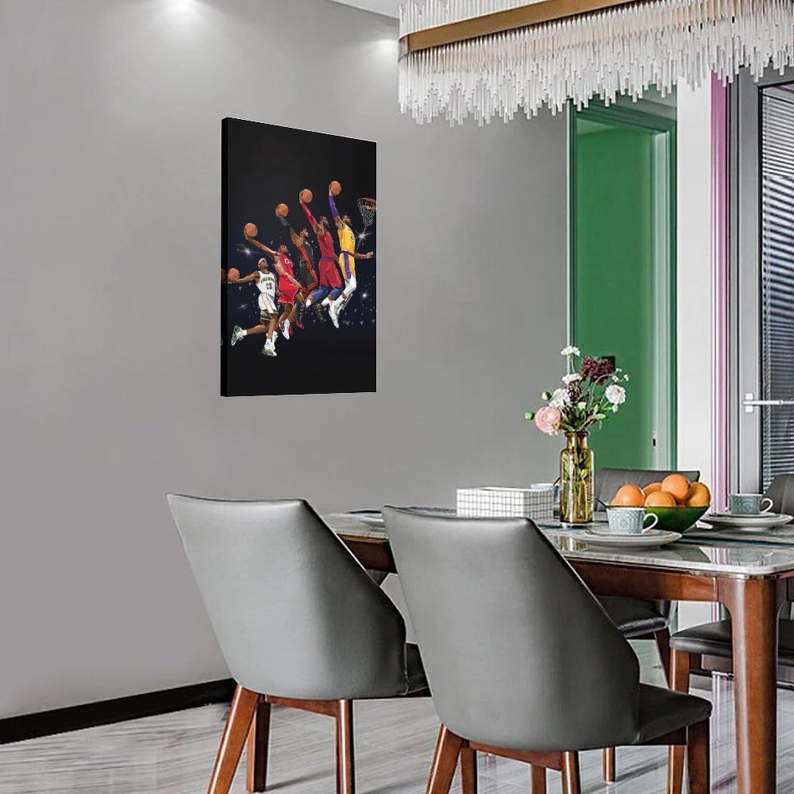 Foto 5 pulgar | Marco De Póster En Lienzo Para Pared Con Diseño De Baloncesto, 40 X 60 Cm - Venta Internacional.