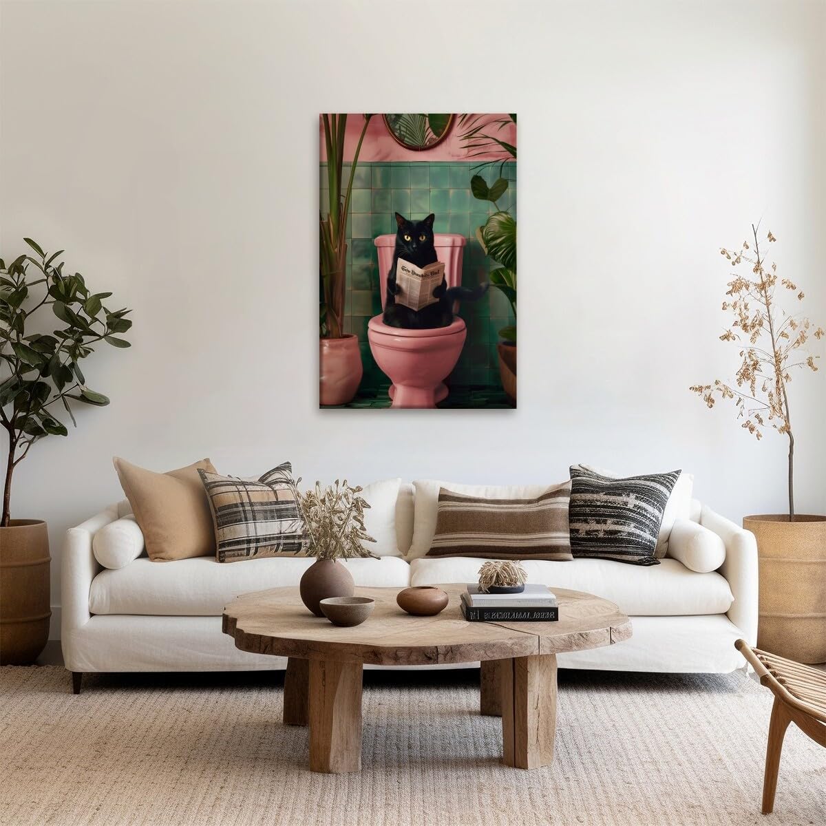 Foto 3 pulgar | Póster Divertido Con Forma De Gato Negro Para Leer Periódico En El Baño, 20 X 30 Cm - Venta Internacional.
