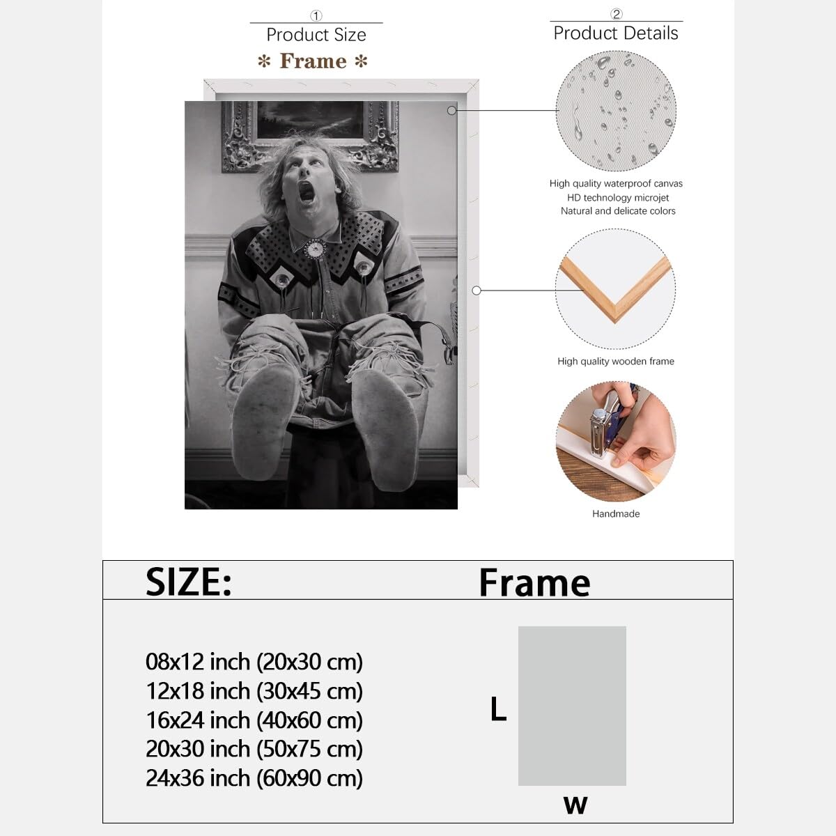 Foto 3 pulgar | Póster Divertido De Película De Damas De Honor En Blanco Y Negro Para Baño, 20 X 30 Cm - Venta Internacional.