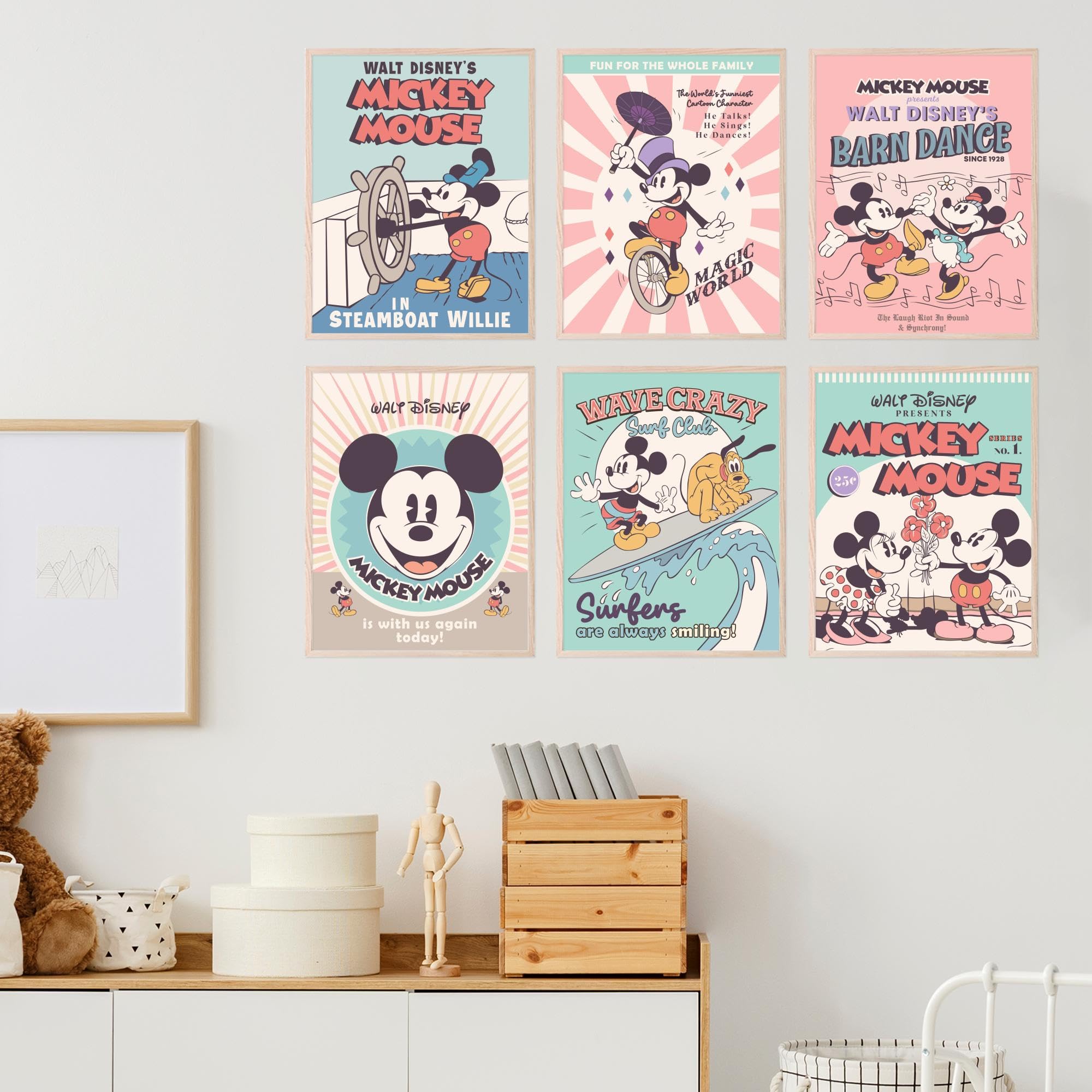 Foto 5 pulgar | Decoración De Pared Con Estampado De Pelucas Grandes De Mickey Mouse Art Disney, Juego De 6 - Venta Internacional.