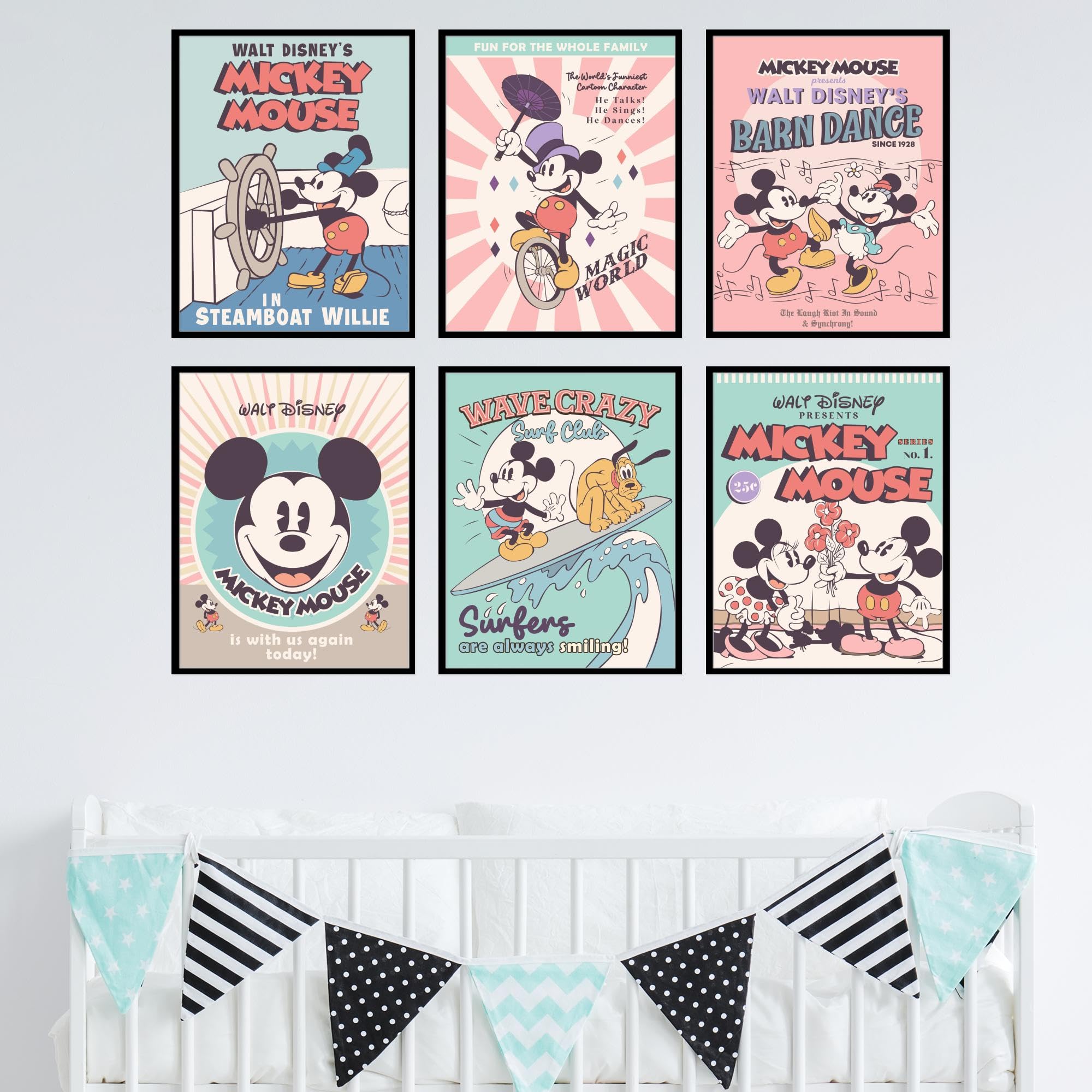 Foto 6 pulgar | Decoración De Pared Con Estampado De Pelucas Grandes De Mickey Mouse Art Disney, Juego De 6 - Venta Internacional.