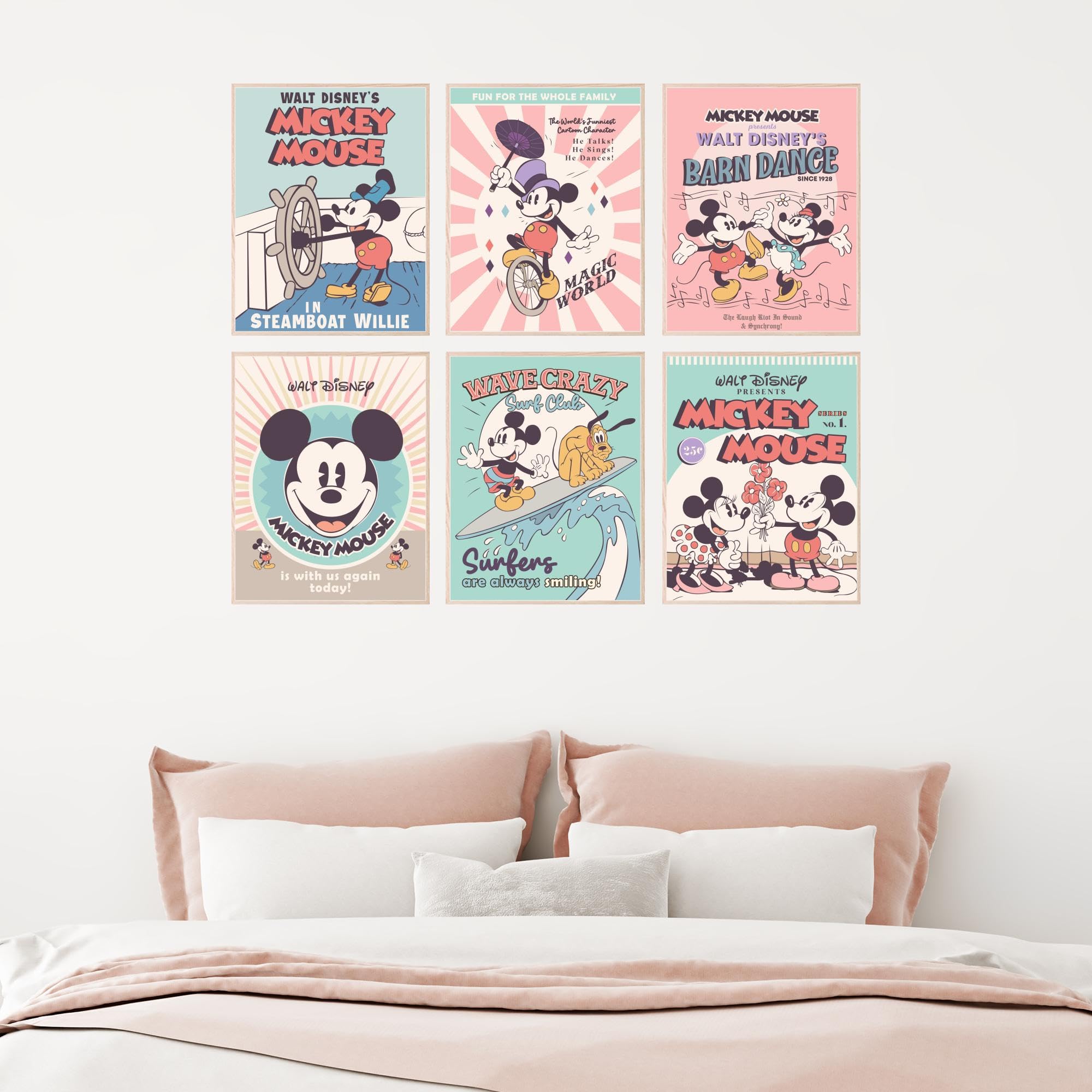 Foto 7 pulgar | Decoración De Pared Con Estampado De Pelucas Grandes De Mickey Mouse Art Disney, Juego De 6 - Venta Internacional.
