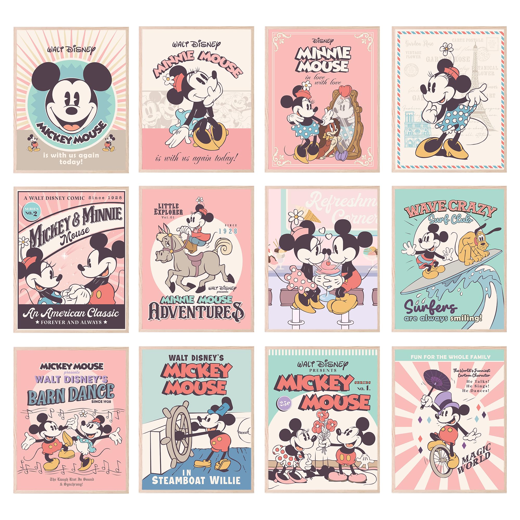 Foto 2 pulgar | Decoración De Pared Con Estampado De Pelucas Gigantes De Mickey Y Minnie De Disney, Juego De 12 - Venta Internacional.