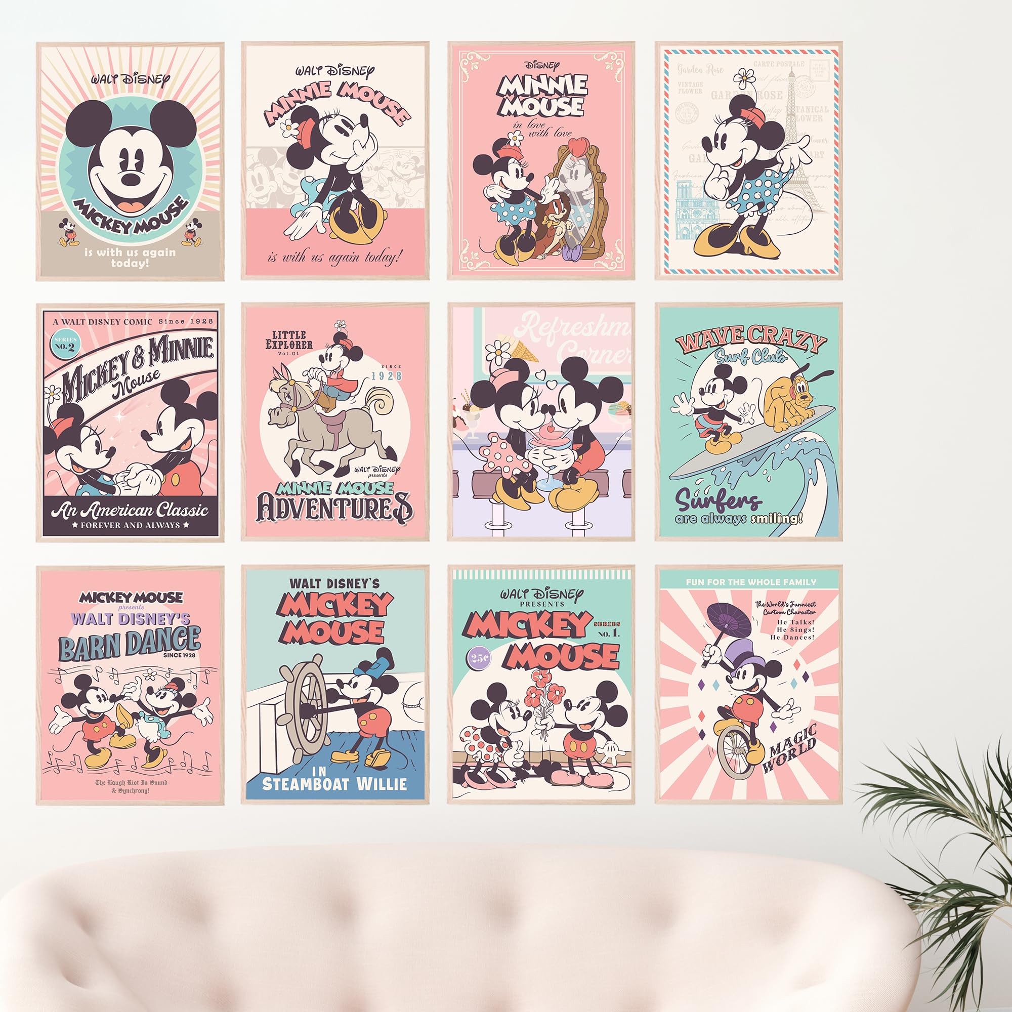 Foto 4 pulgar | Decoración De Pared Con Estampado De Pelucas Gigantes De Mickey Y Minnie De Disney, Juego De 12 - Venta Internacional.