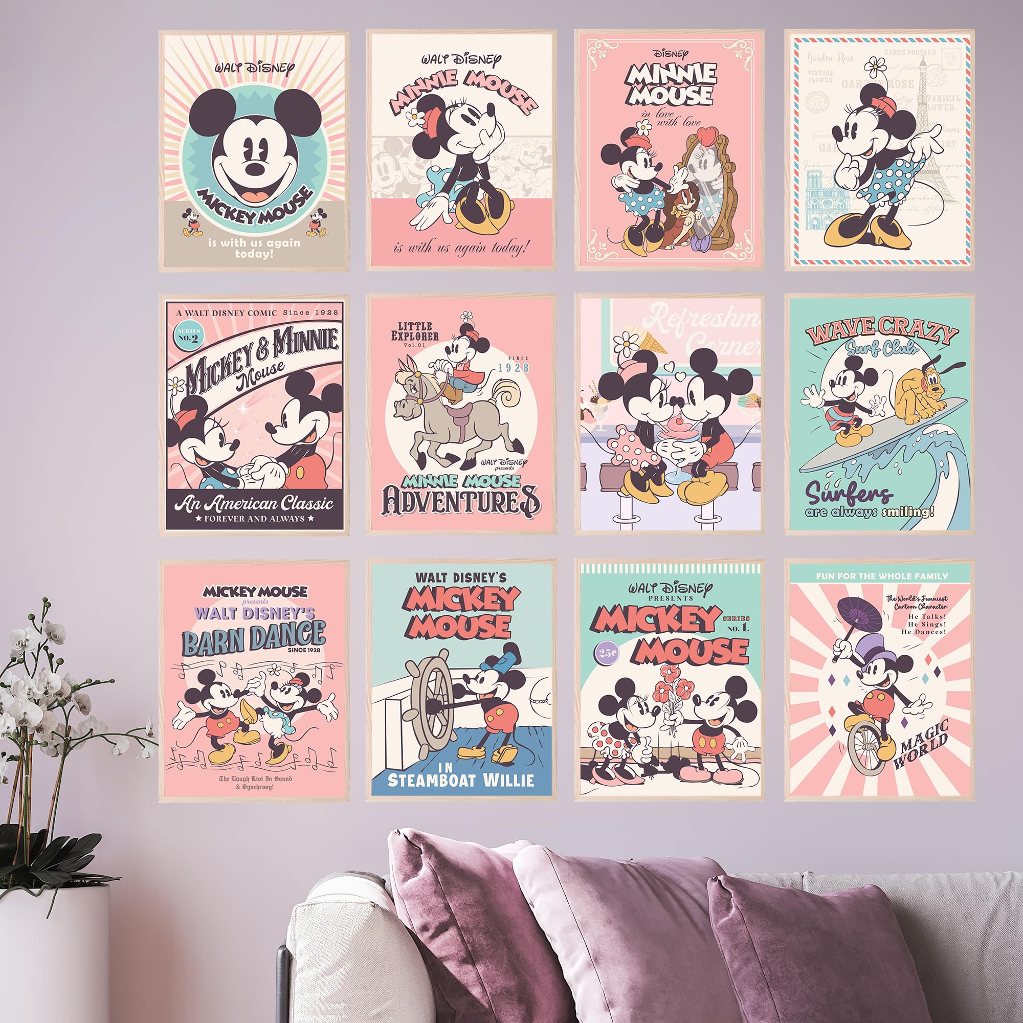 Foto 5 pulgar | Decoración De Pared Con Estampado De Pelucas Gigantes De Mickey Y Minnie De Disney, Juego De 12 - Venta Internacional.