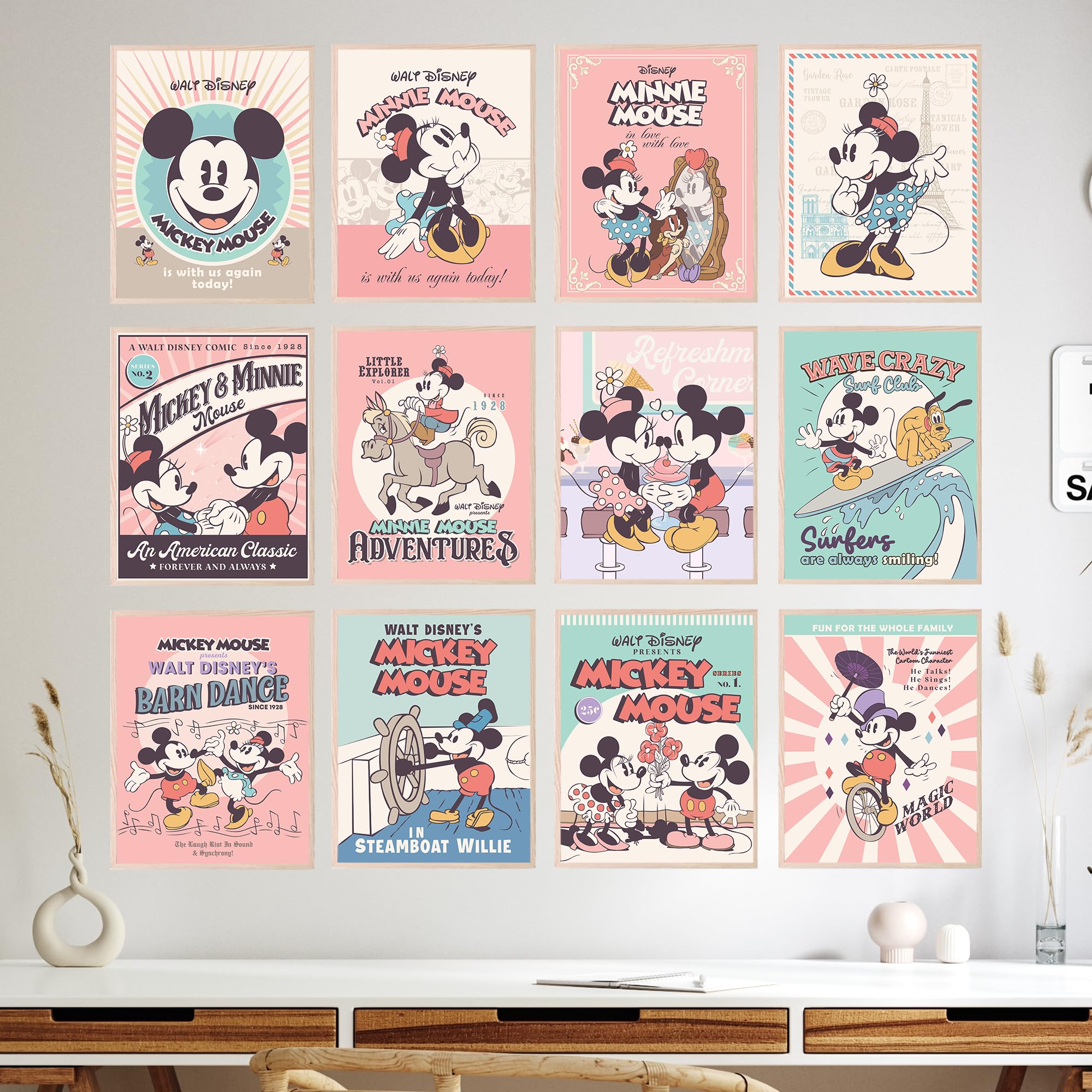 Foto 6 pulgar | Decoración De Pared Con Estampado De Pelucas Gigantes De Mickey Y Minnie De Disney, Juego De 12 - Venta Internacional.