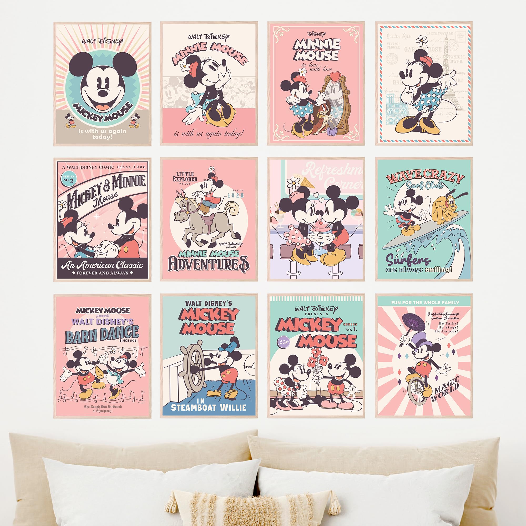 Foto 7 pulgar | Decoración De Pared Con Estampado De Pelucas Gigantes De Mickey Y Minnie De Disney, Juego De 12 - Venta Internacional.