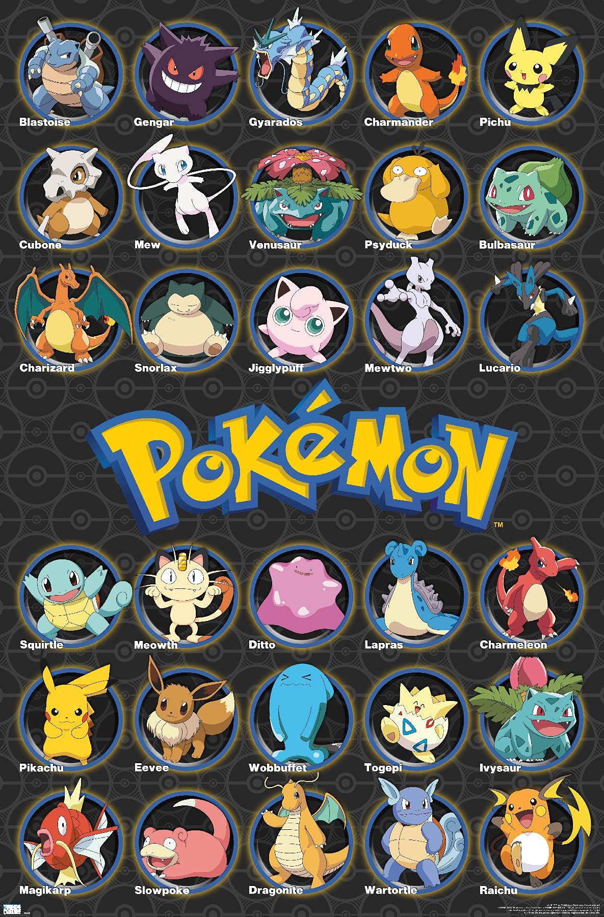 Póster Mural Trends International Pokémon Favoritos De Todos Los Tiempos - Venta Internacional.