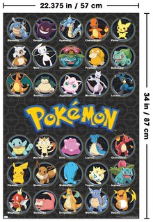 Foto 3 | Póster Mural Trends International Pokémon Favoritos De Todos Los Tiempos - Venta Internacional.