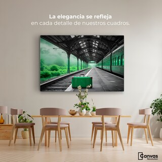 Foto 2 | Cuadro Blanco Y Negro Canvas Estación Esmeralda 90x60