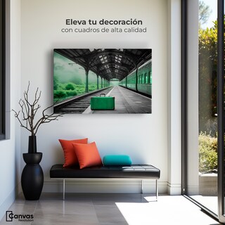 Foto 3 | Cuadro Blanco Y Negro Canvas Estación Esmeralda 90x60