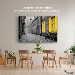 Foto 2 | Cuadro Blanco Y Negro Canvas Amarillo Resplandor 90x60