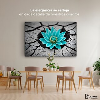 Foto 2 | Cuadro Blanco Y Negro Canvas Crecimiento Azul 90x60