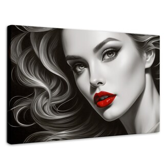 Foto 1 | Cuadro Blanco Y Negro Canvas Labios De Pasión 90x60