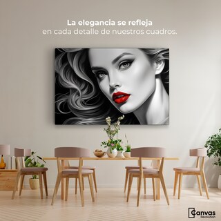 Foto 2 | Cuadro Blanco Y Negro Canvas Labios De Pasión 90x60