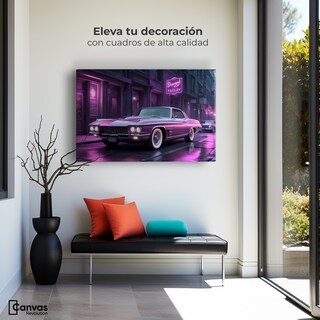 Foto 3 | Cuadro Blanco Y Negro Canvas Viaje De Neón 90x60