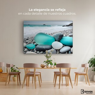 Foto 2 | Cuadro Blanco Y Negro Canvas Azul En La Orilla 90x60