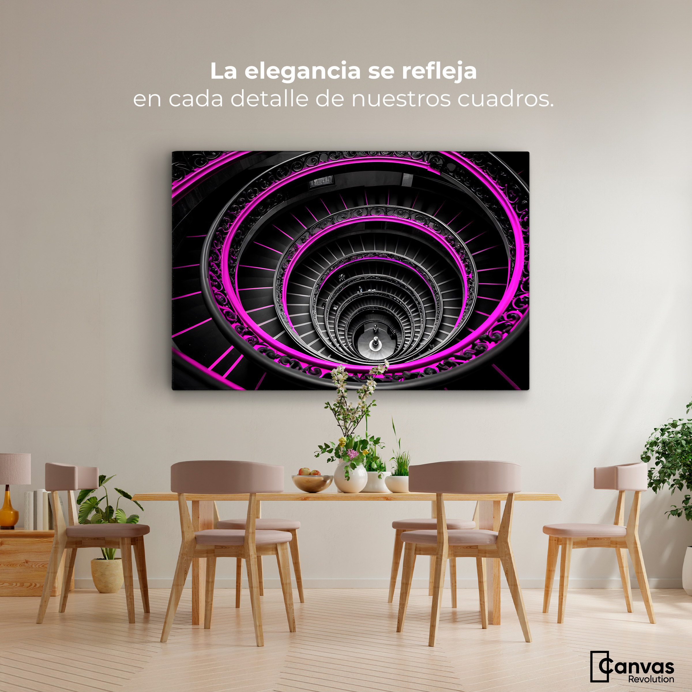 Foto 2 | Cuadro Blanco Y Negro Canvas  Rosa En Ascenso 90x60