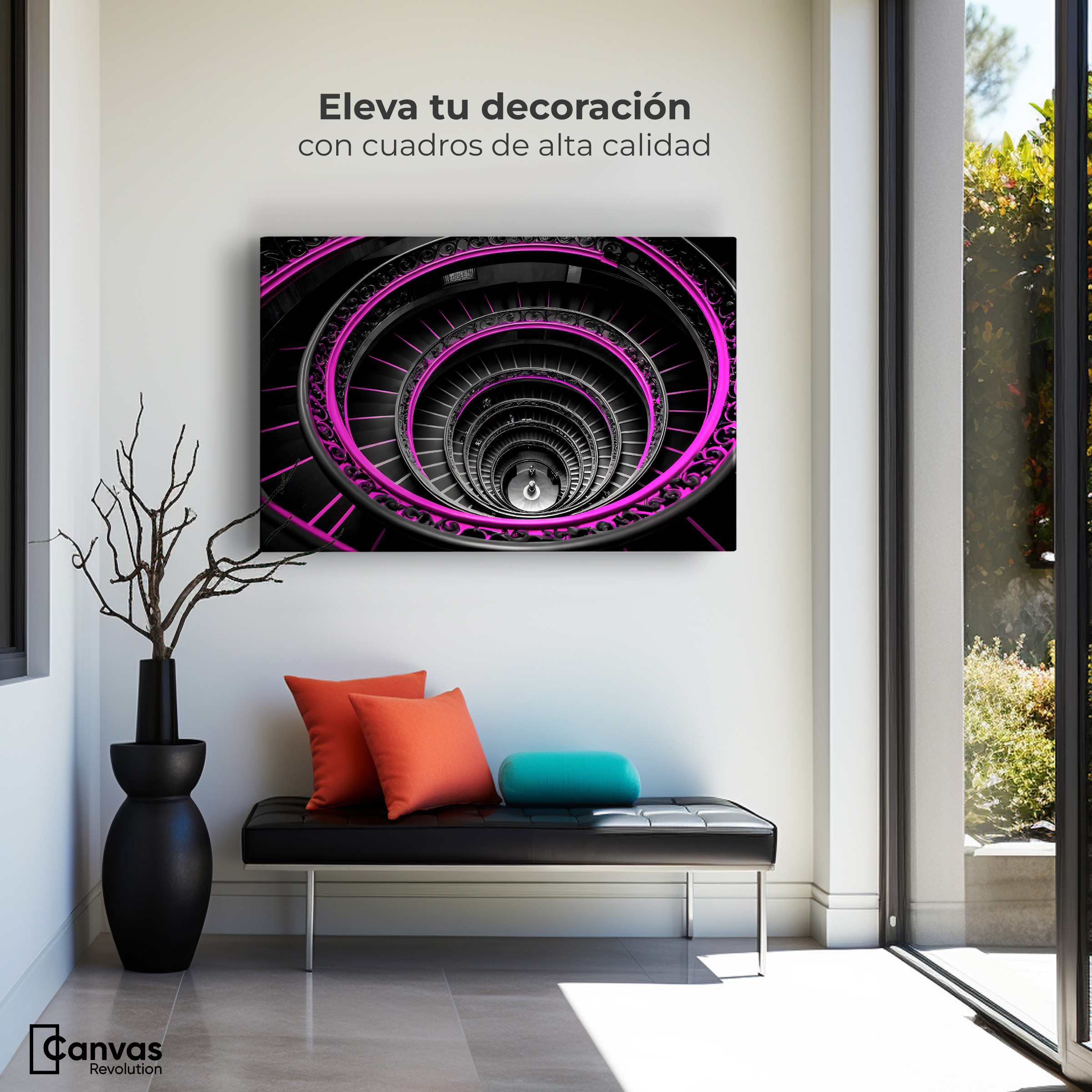 Foto 4 pulgar | Cuadro Blanco Y Negro Canvas  Rosa En Ascenso 90x60