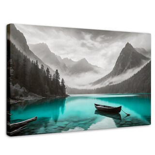 Foto 1 | Cuadro Blanco Y Negro Canvas Lago Esmeralda 90x60