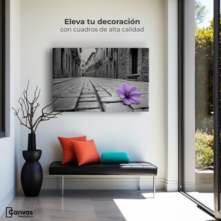 Foto 3 | Cuadro Blanco Y Negro Canvas Morado Callejero 90x60