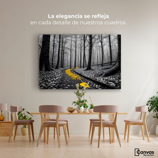 Foto 2 | Cuadro Blanco Y Negro Canvas Camino De Otoño 90x60