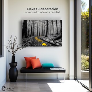 Foto 3 | Cuadro Blanco Y Negro Canvas Camino De Otoño 90x60
