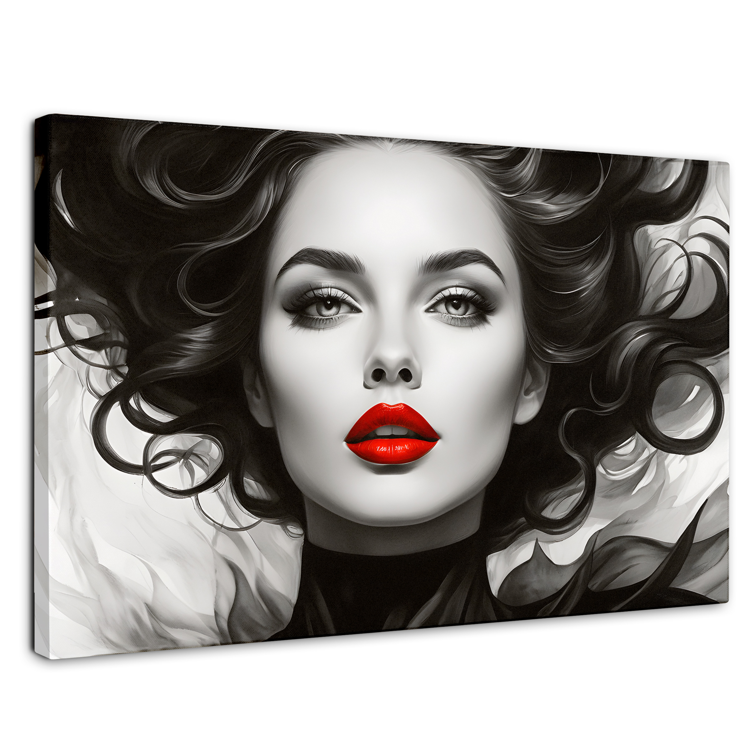 Cuadro Blanco Y Negro Canvas Rojo En Silencio 90x60