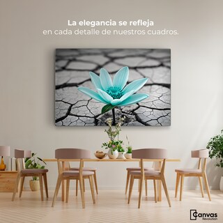 Foto 2 | Cuadro Blanco Y Negro Canvas Flor Sobre Piedra 90x60