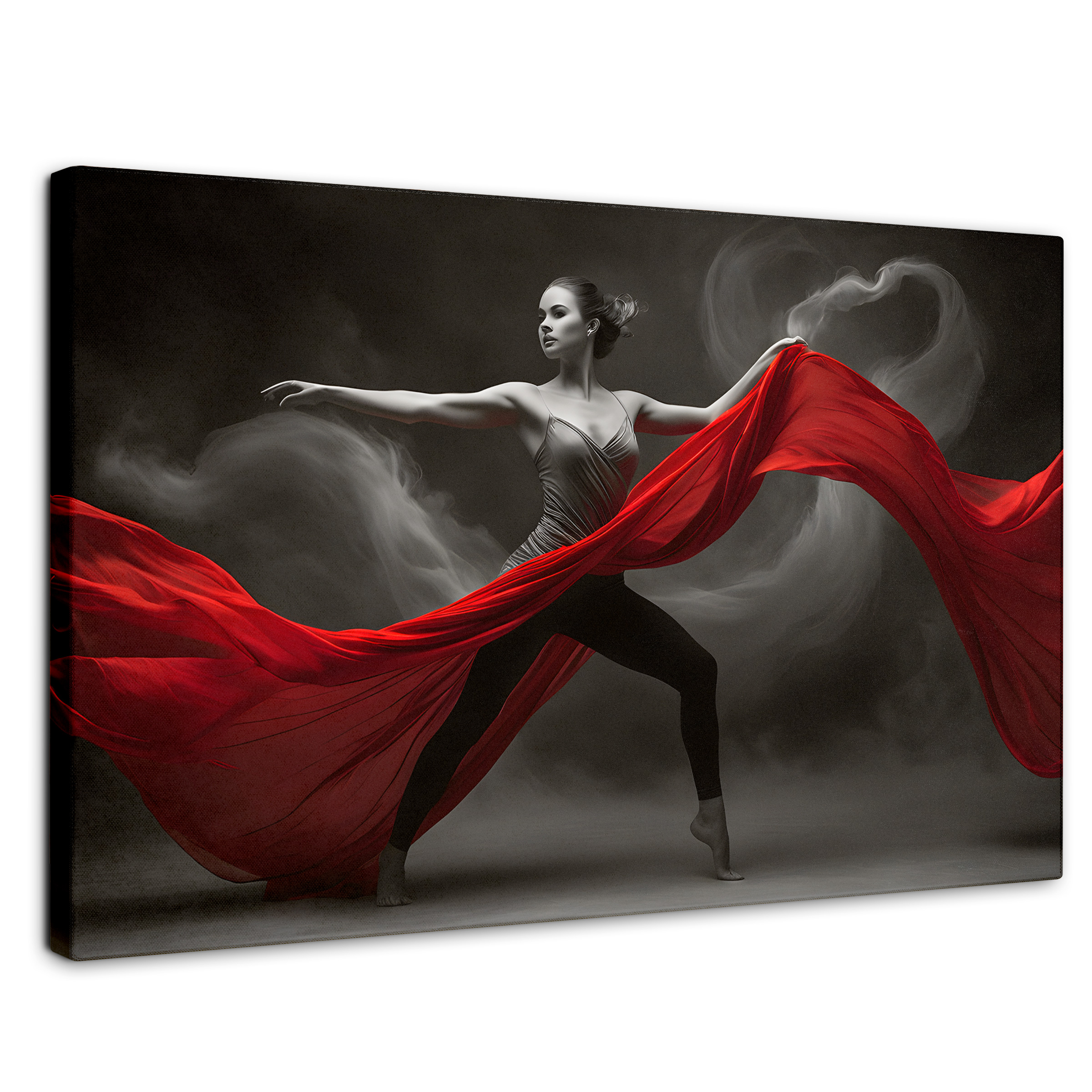 Cuadro Blanco Y Negro Canvas Vuelo Escarlata 90x60