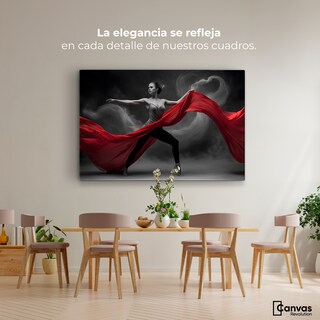 Foto 2 | Cuadro Blanco Y Negro Canvas Vuelo Escarlata 90x60
