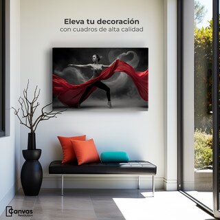 Foto 3 | Cuadro Blanco Y Negro Canvas Vuelo Escarlata 90x60