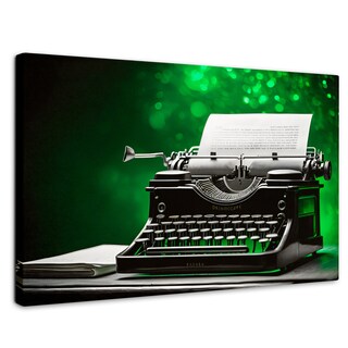 Foto 1 | Cuadro Blanco Y Negro Canvas Verde Entre Palabra 90x60