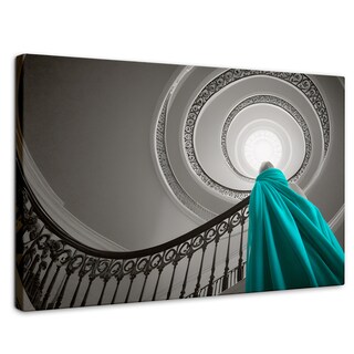 Foto 1 | Cuadro Blanco Y Negro Canvas Seda Azul 90x60