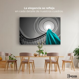 Foto 2 | Cuadro Blanco Y Negro Canvas Seda Azul 90x60