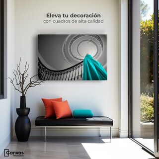 Foto 3 | Cuadro Blanco Y Negro Canvas Seda Azul 90x60