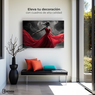 Foto 3 | Cuadro Blanco Y Negro Canvas Bailarina Ardiente 90x60