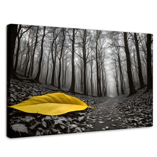Foto 1 | Cuadro Blanco Y Negro Canvas Amarillo Caído 90x60