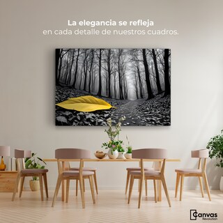 Foto 2 | Cuadro Blanco Y Negro Canvas Amarillo Caído 90x60