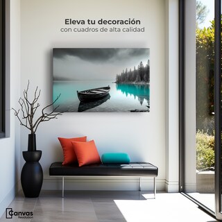 Foto 3 | Cuadro Blanco Y Negro Canvas Azul Profundo 90x60
