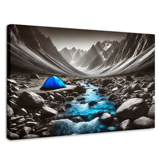 Foto 1 | Cuadro Blanco Y Negro Canvas Aventura Azul 90x60