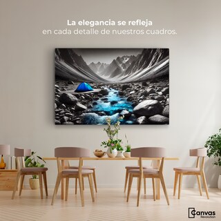 Foto 2 | Cuadro Blanco Y Negro Canvas Aventura Azul 90x60