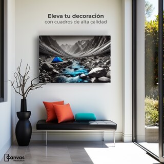 Foto 3 | Cuadro Blanco Y Negro Canvas Aventura Azul 90x60