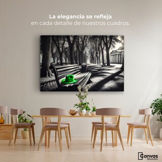 Foto 2 | Cuadro Blanco Y Negro Canvas Verde En Descanso 90x60