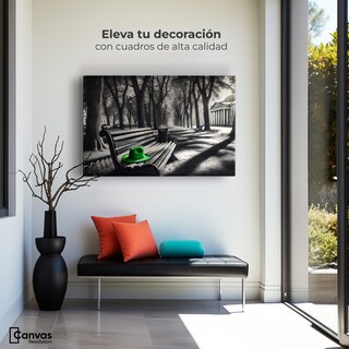 Foto 3 | Cuadro Blanco Y Negro Canvas Verde En Descanso 90x60
