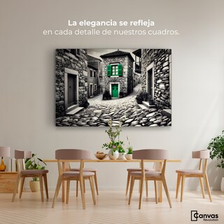 Foto 2 | Cuadro Blanco Y Negro Canvas Verde En La Sombra 90x60